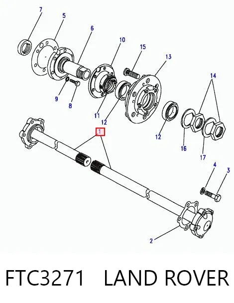 Semieje trasero izquierdo FTC3271 Land Rover