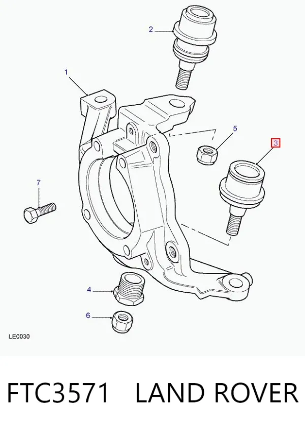 Rótula inferior de suspensión FTC3571 Land Rover