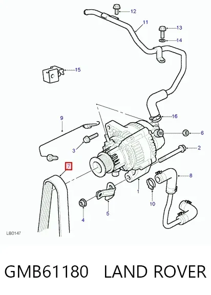 Correa de alternador GMB61180 Land Rover