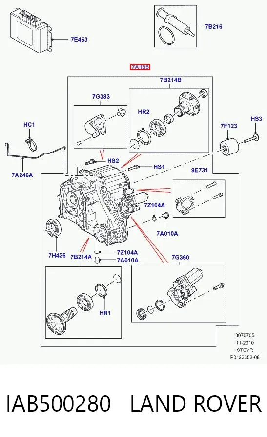 Caja de transferencia IAB500280 Land Rover