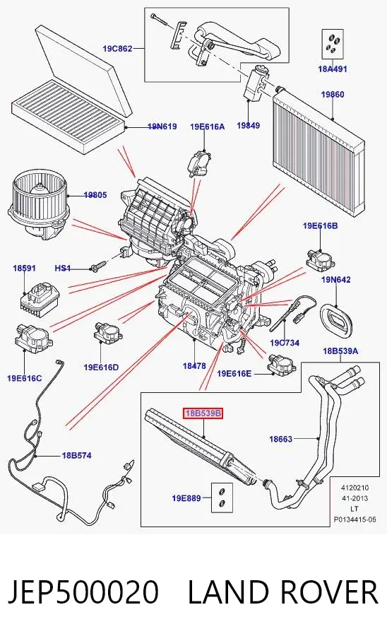 Radiador calefacción JEP500020 Land Rover