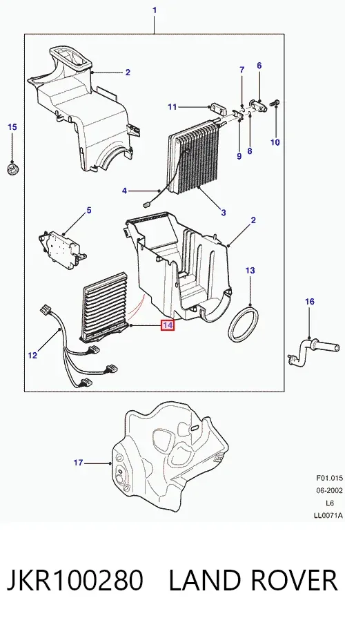 Filtro de habitáculo JKR100280 Land Rover