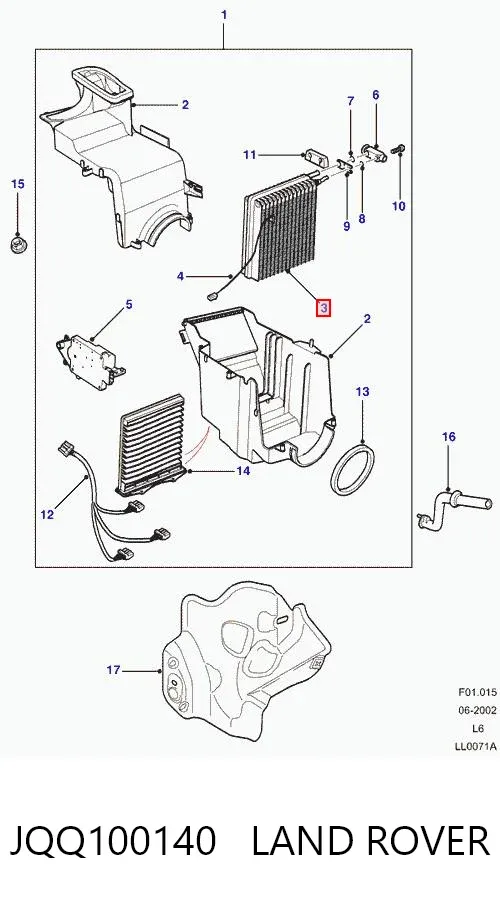 Evaporador de aire acondicionado Land Rover Freelander I
