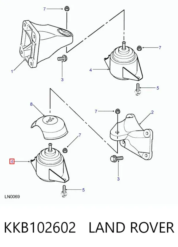 Soporte de motor, Izquierda / Derecha KKB102602 Land Rover