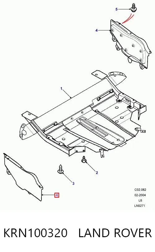 Protección derecha del motor KRN100320 Land Rover
