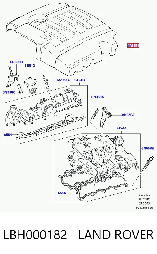 Tapa motor LBH000182 Land Rover
