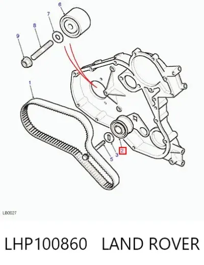 Rodillo tensor de la correa de distribución LAND ROVER LHP100860