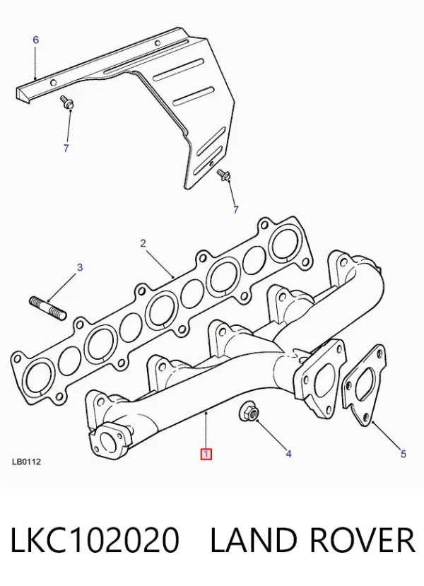 Colector de escape LKC102020 Land Rover
