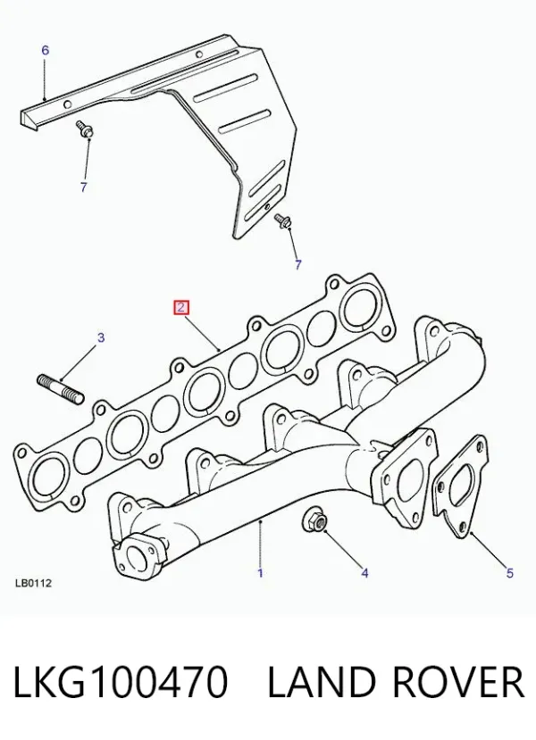 Junta colector escape LKG100470 Land Rover