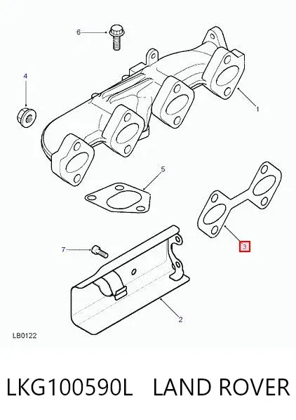 Junta colector escape LKG100590L Land Rover