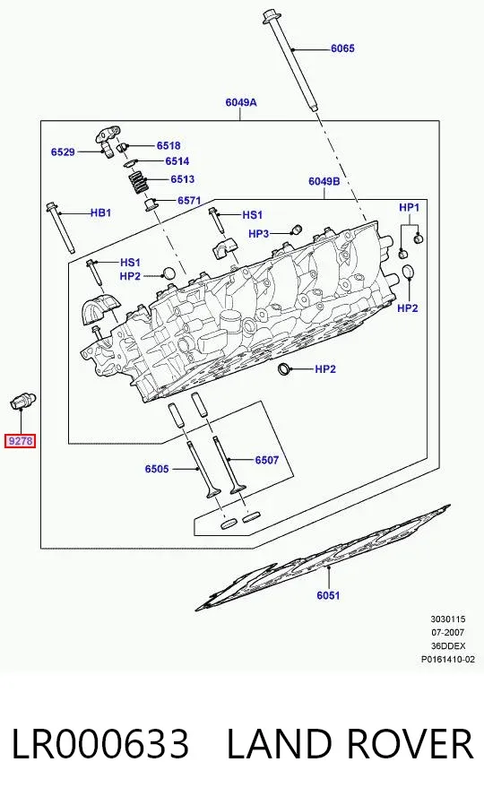Sensor de presión de aceite LR000633 Land Rover