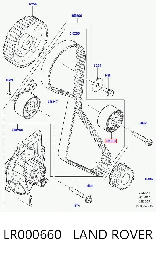 Polea correa distribución LR000660 Land Rover