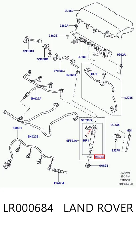 Junta de inyectores LR000684 Land Rover