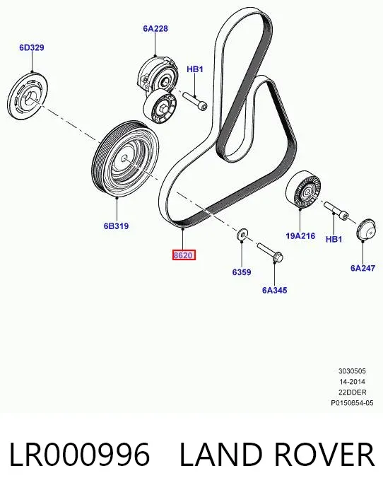 Correa de alternador LR000996 Land Rover