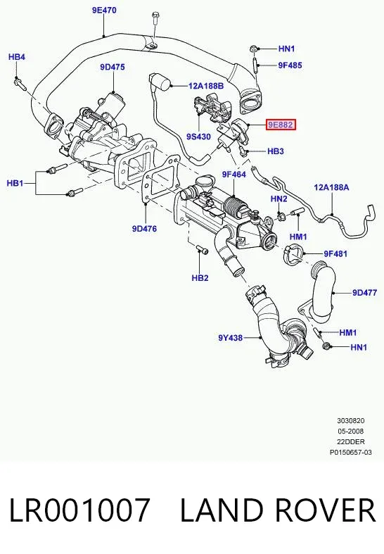 Válvula solenoide de control de presión de sobrealimentación LR001007 Land Rover