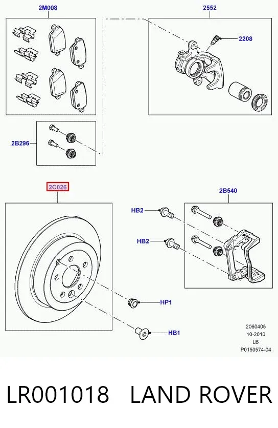 Disco de freno trasero LR001018 Land Rover