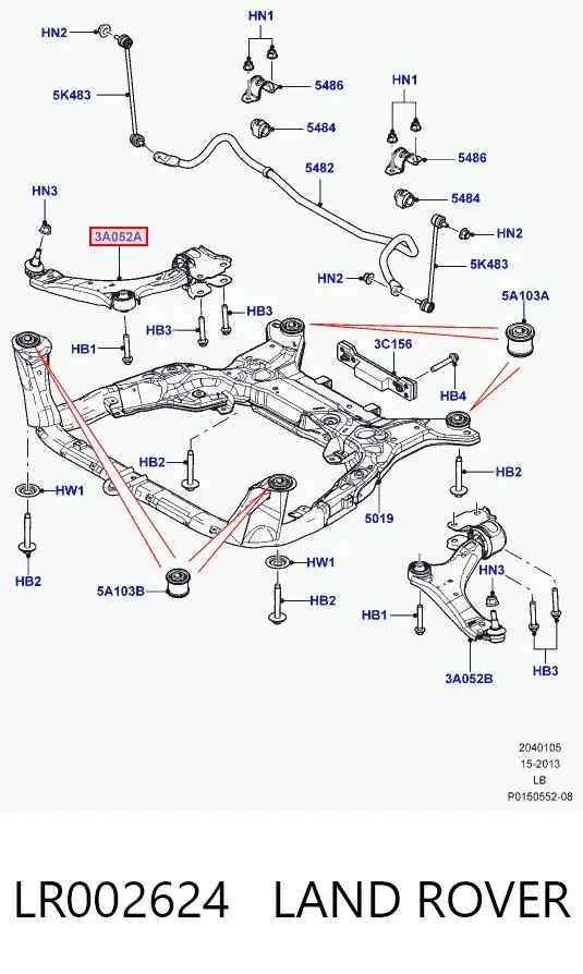 Brazo inferior derecho de la suspensión delantera LR002624 Land Rover