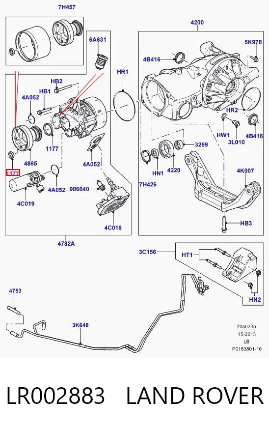 Retén del piñón del diferencial trasero LR002883 Land Rover