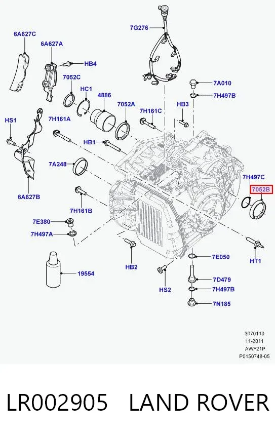 Retén del semieje delantero izquierdo LR002905 Land Rover