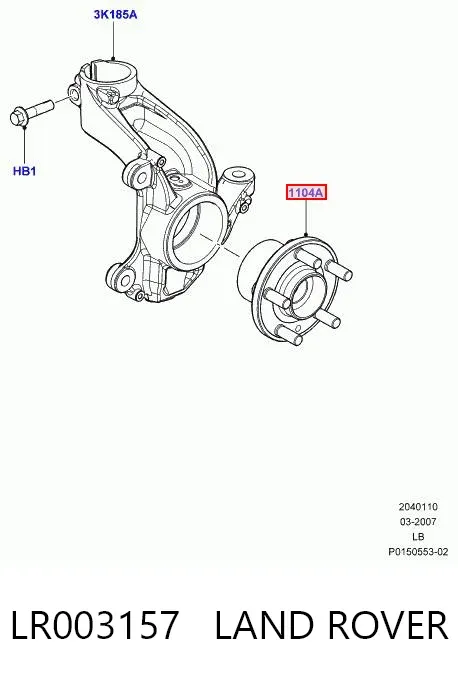 Buje de rueda delantero LR003157 Land Rover