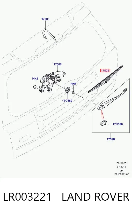 Limpiaparabrisas traseros LR003221 Land Rover