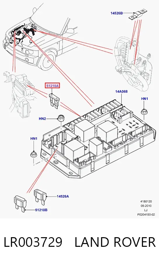 Fusibles LR003729 Land Rover