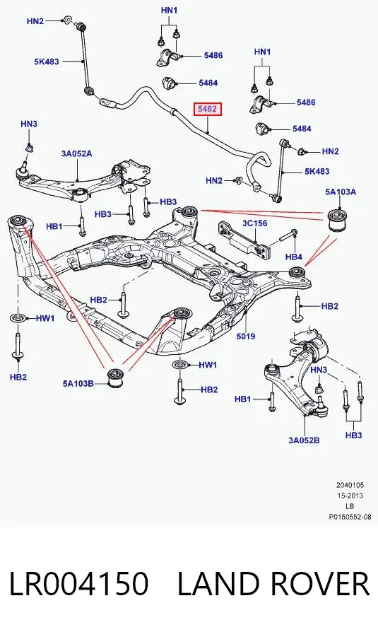 Estabilizador delantero 6G9N5482HB Land Rover