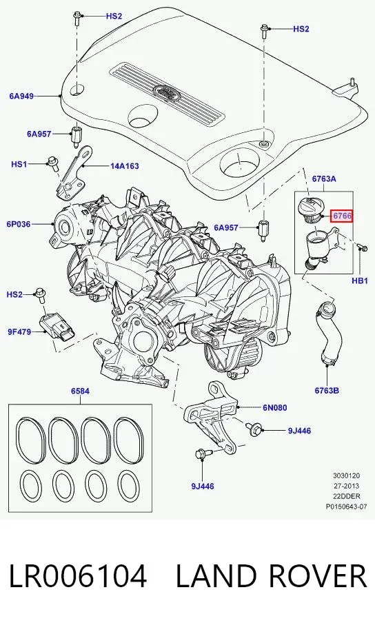 Tapa de aceite de motor LR006104 Land Rover
