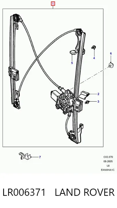 Mecanismo de elevalunas de la puerta delantera derecha LAND ROVER LR006371