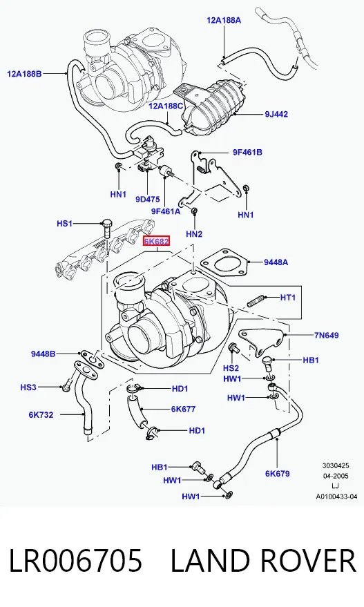Turbocompresor LR006705 Land Rover