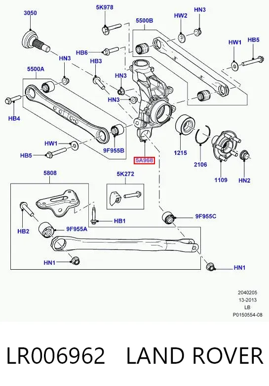 Mangueta trasera derecha LR006962 Land Rover