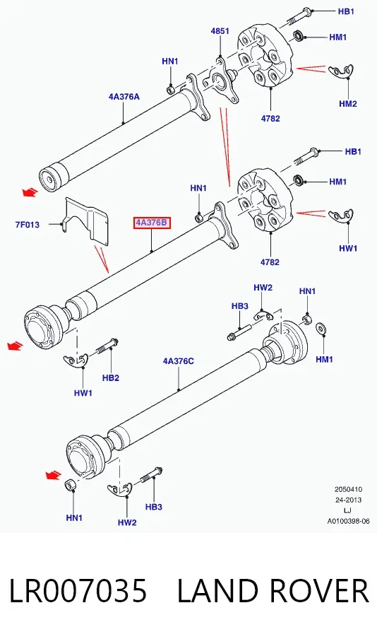 Árbol de transmision delantero LR007035 Land Rover