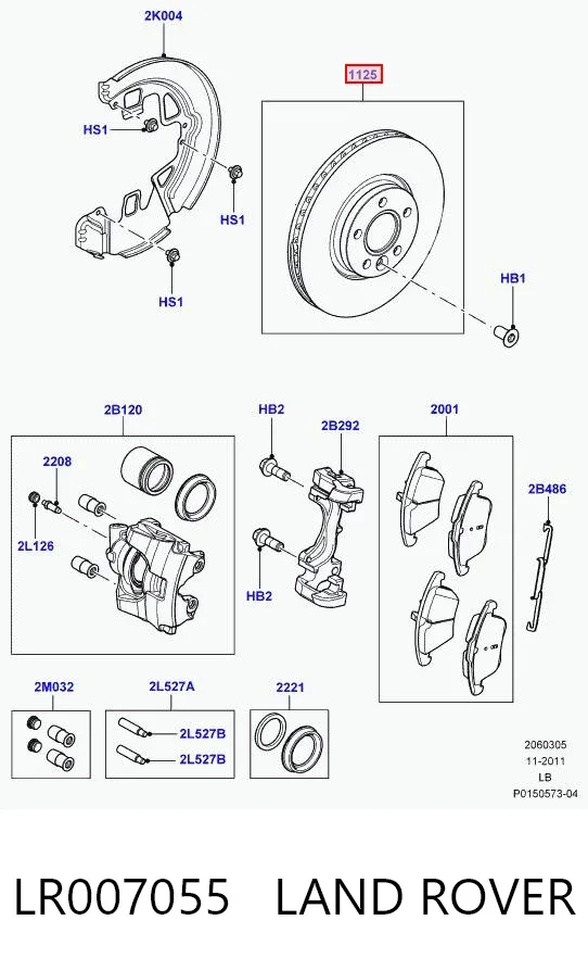 Disco de freno LR007055 Land Rover