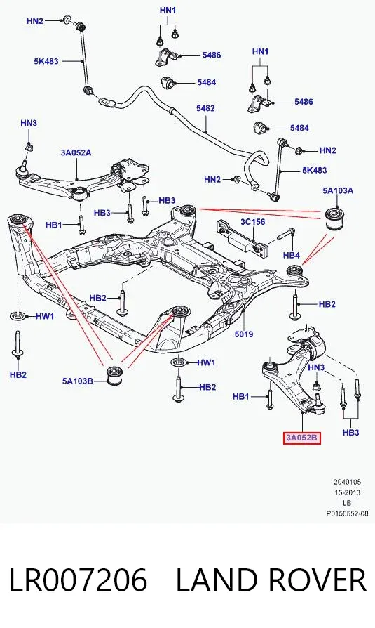 Brazo inferior izquierdo de la suspensión delantera LR007206 Land Rover