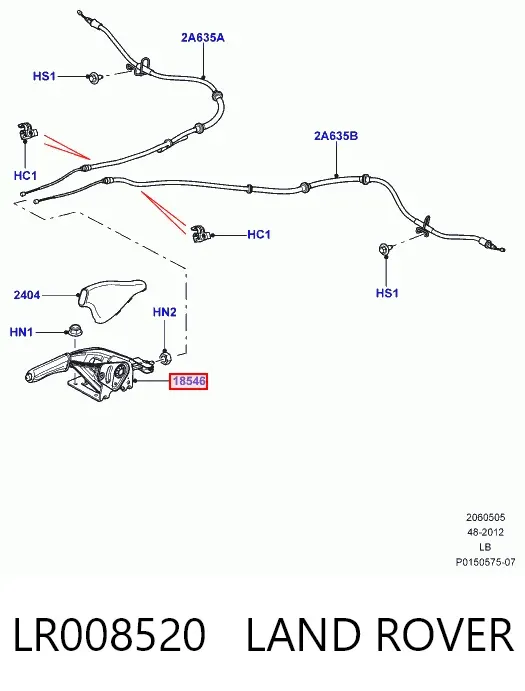 Palanca de freno de mano LR008520 Land Rover
