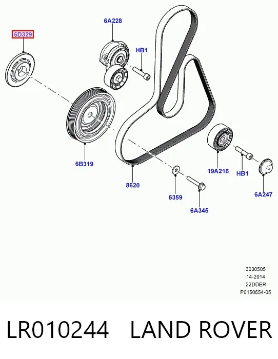 Corona dentada del sensor de posición del cigüeñal LR010244 Land Rover
