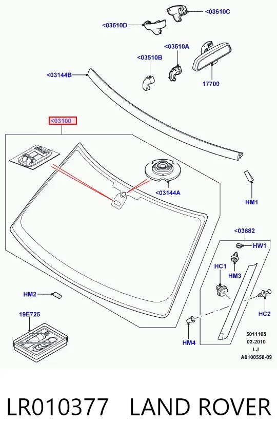 Parabrisas LR010377 Land Rover
