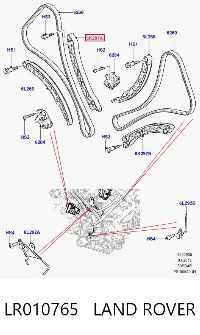 Guía de cadena de distribución LAND ROVER LR010765