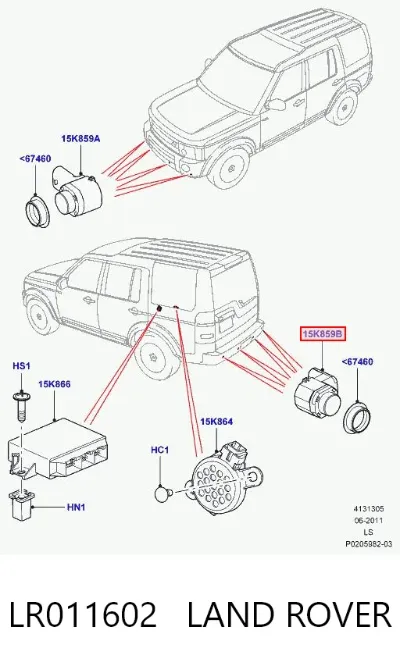 Sensor de aparcamiento trasero LAND ROVER LR011602