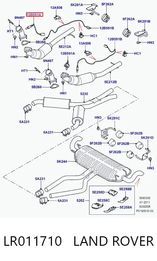 Sensor de oxígeno previo al catalizador LR011710 Land Rover