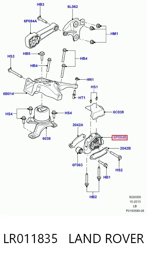 Soporte inferior del motor LR011835 Land Rover