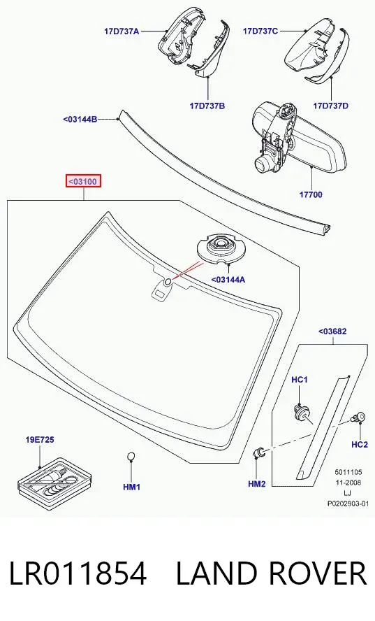 Parabrisas LR011854 Land Rover