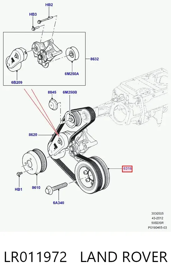 Polea de cigüeñal LR011972 Land Rover