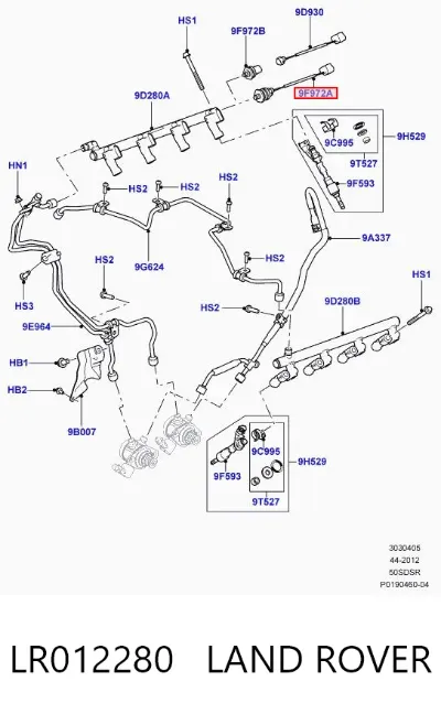 Sensor de presión de combustible LAND ROVER LR012280