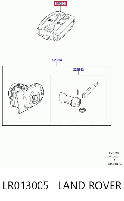 Llavero control de alarma LAND ROVER LR013005