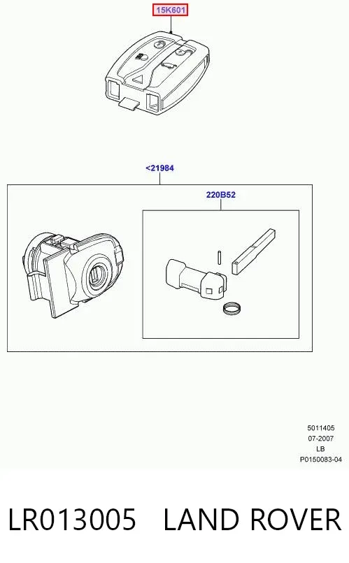 Llavero control de alarma LR013005 Land Rover