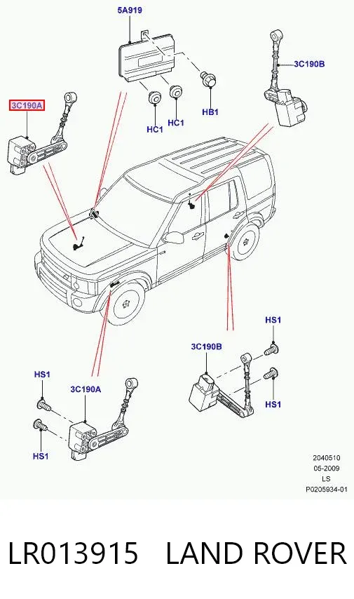 Sensor de nivel de carrocería delantero LR013915 Land Rover