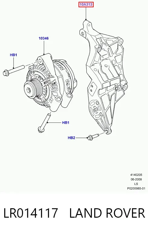 Soporte del alternador LR014117 Land Rover
