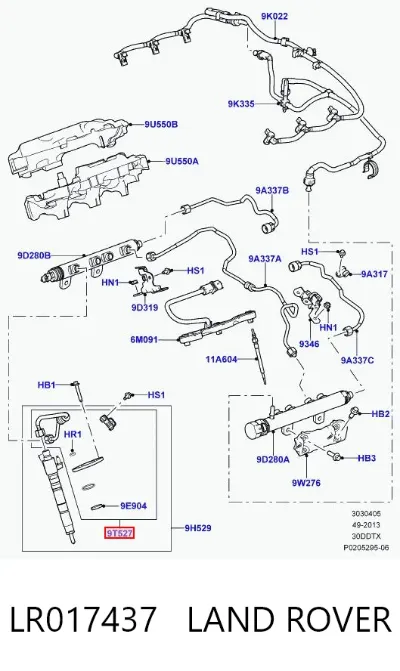 Juego de reparación de inyector LAND ROVER LR017437