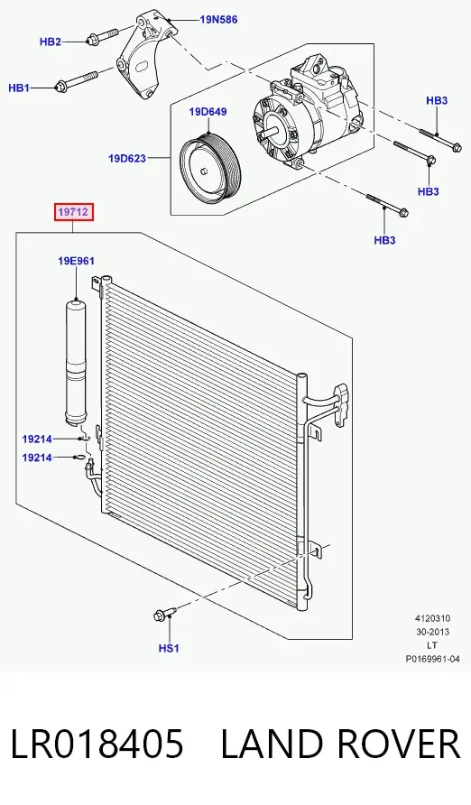 Condensador aire acondicionado LR018405 Land Rover